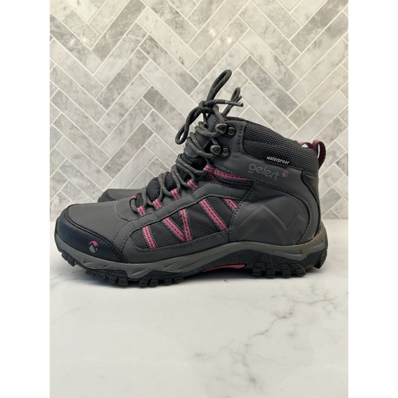 Gelert Horizon Mid Waterproof Boots Pink Purple Grey Walking Womens‎ Size 10 - Picture 1 of 7
